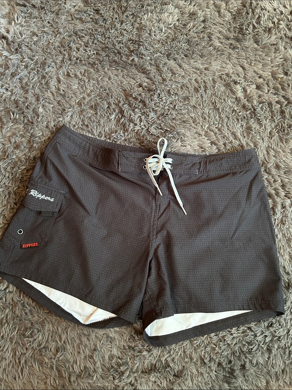 Rippers Women's Black Athletic Shorts with gray Drawcord NWOT